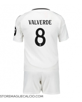 Real Madrid Federico Valverde #8 Maglia Gara Casa Repliche 2024-25 Bambino